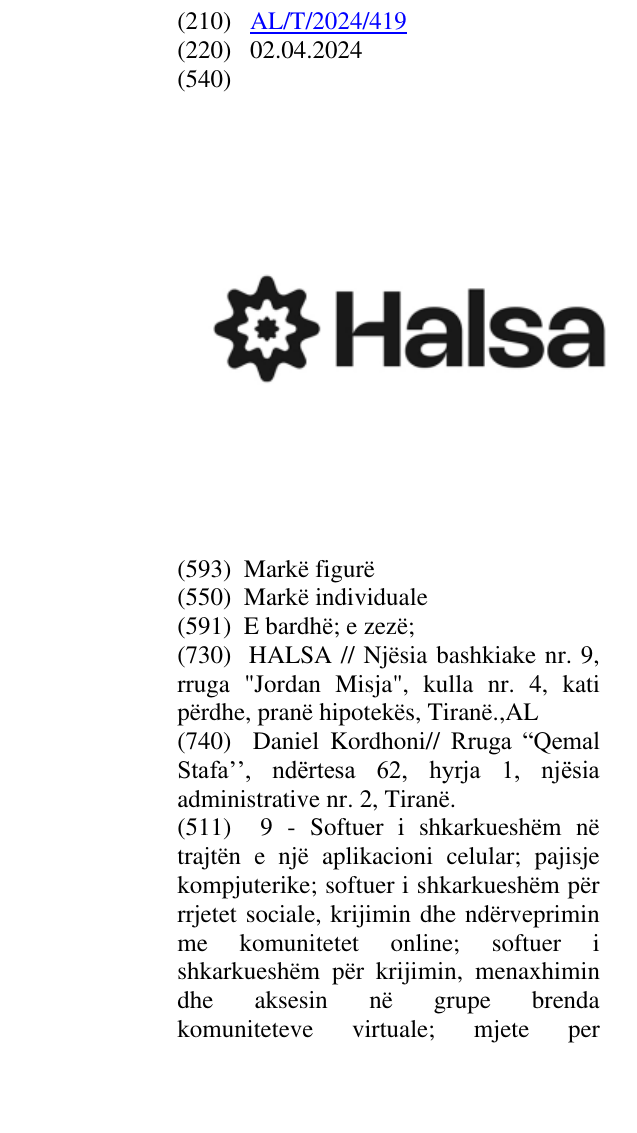 Zëri i markës HALSA në buletin
