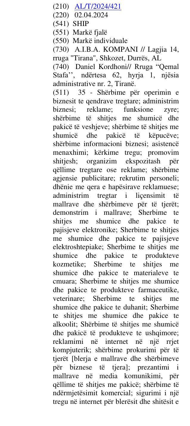Zëri i markës SHIP në buletin