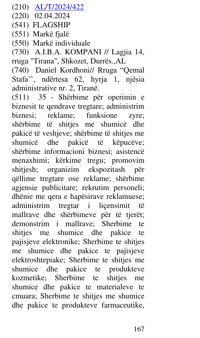 Zëri i markës FLAGSHIP në buletin