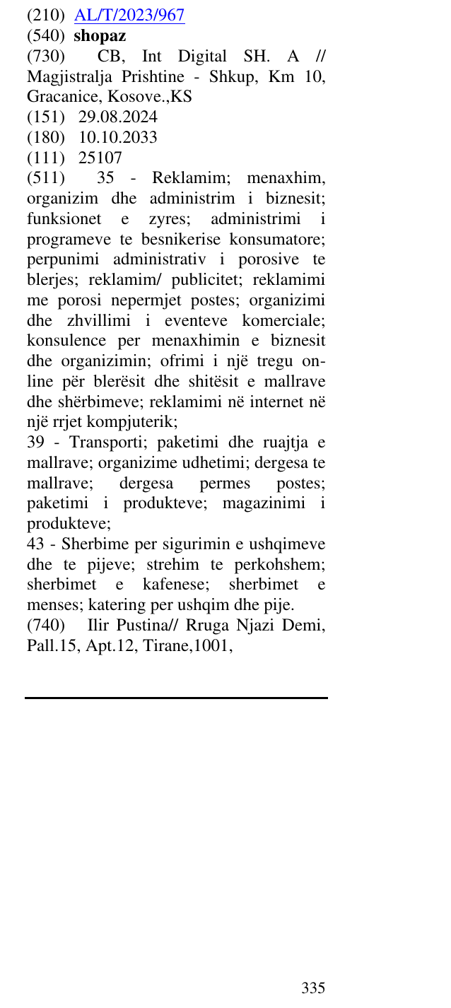 Zëri i markës shopaz në buletin