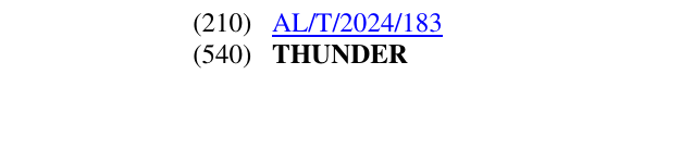 Zëri i markës THUNDER në buletin