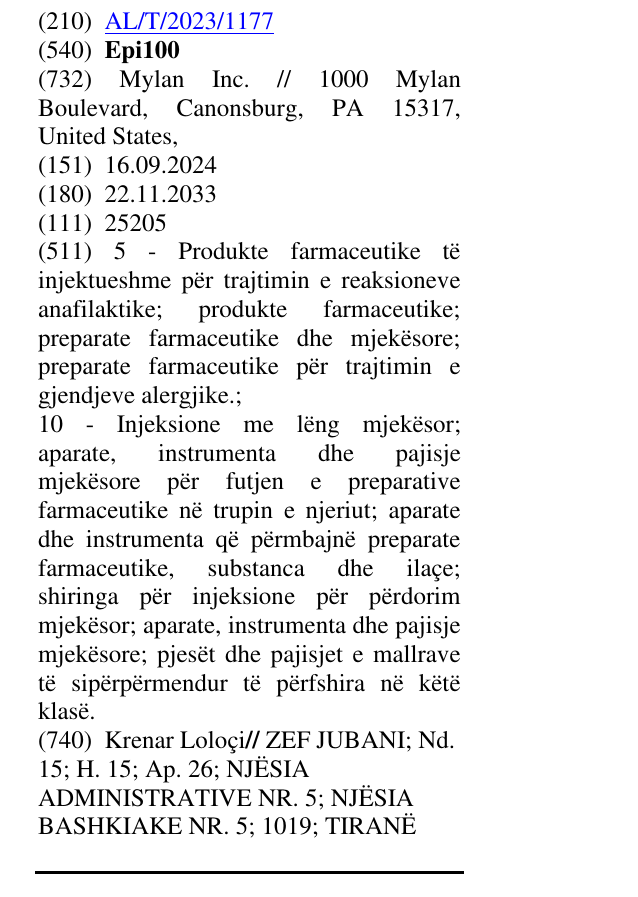 Zëri i markës Epi100 në buletin