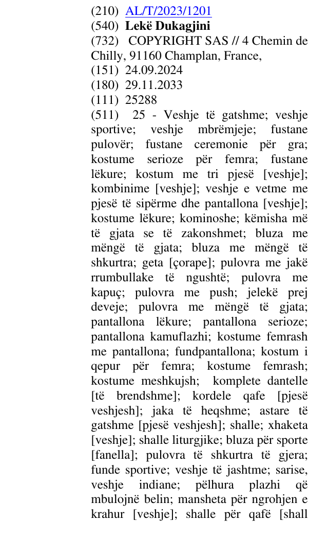 Zëri i markës Lekë Dukagjini në buletin