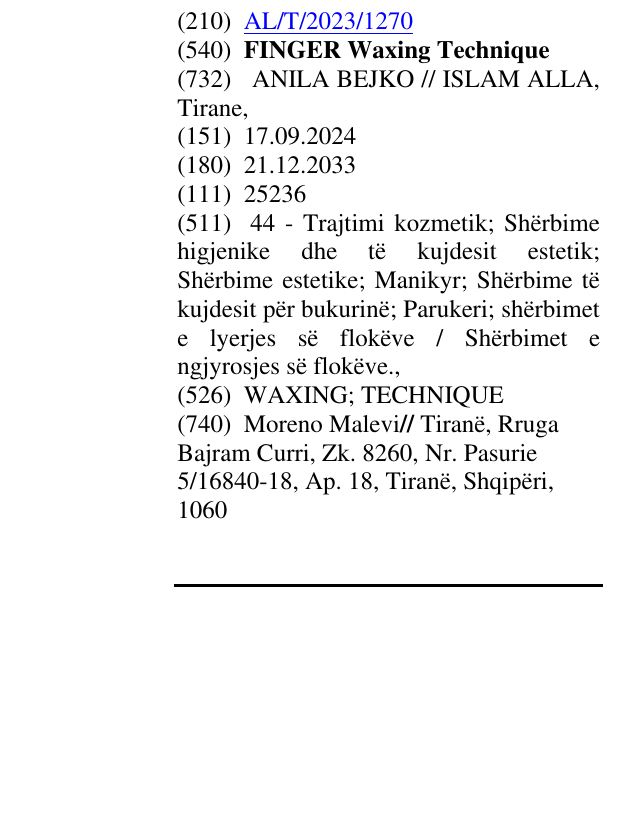 Zëri i markës FINGER Waxing Technique në buletin