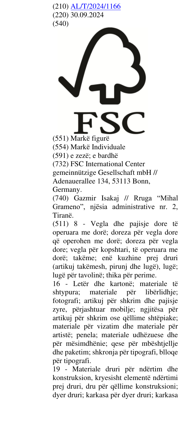 Zëri i markës FSC në buletin