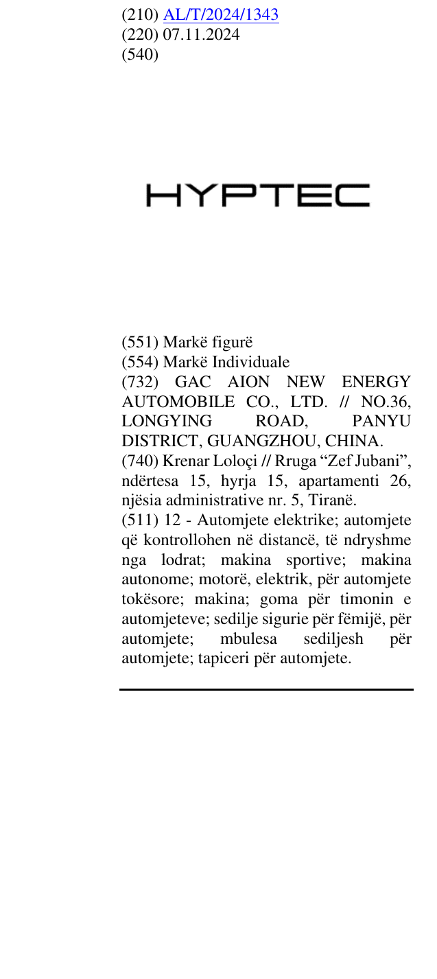 Zëri i markës HYPTEC në buletin