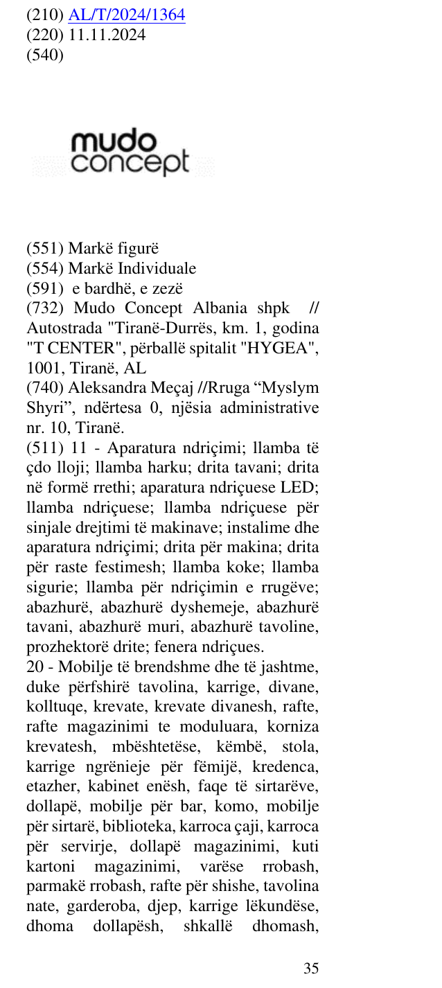 Zëri i markës MUDO CONCEPT në buletin