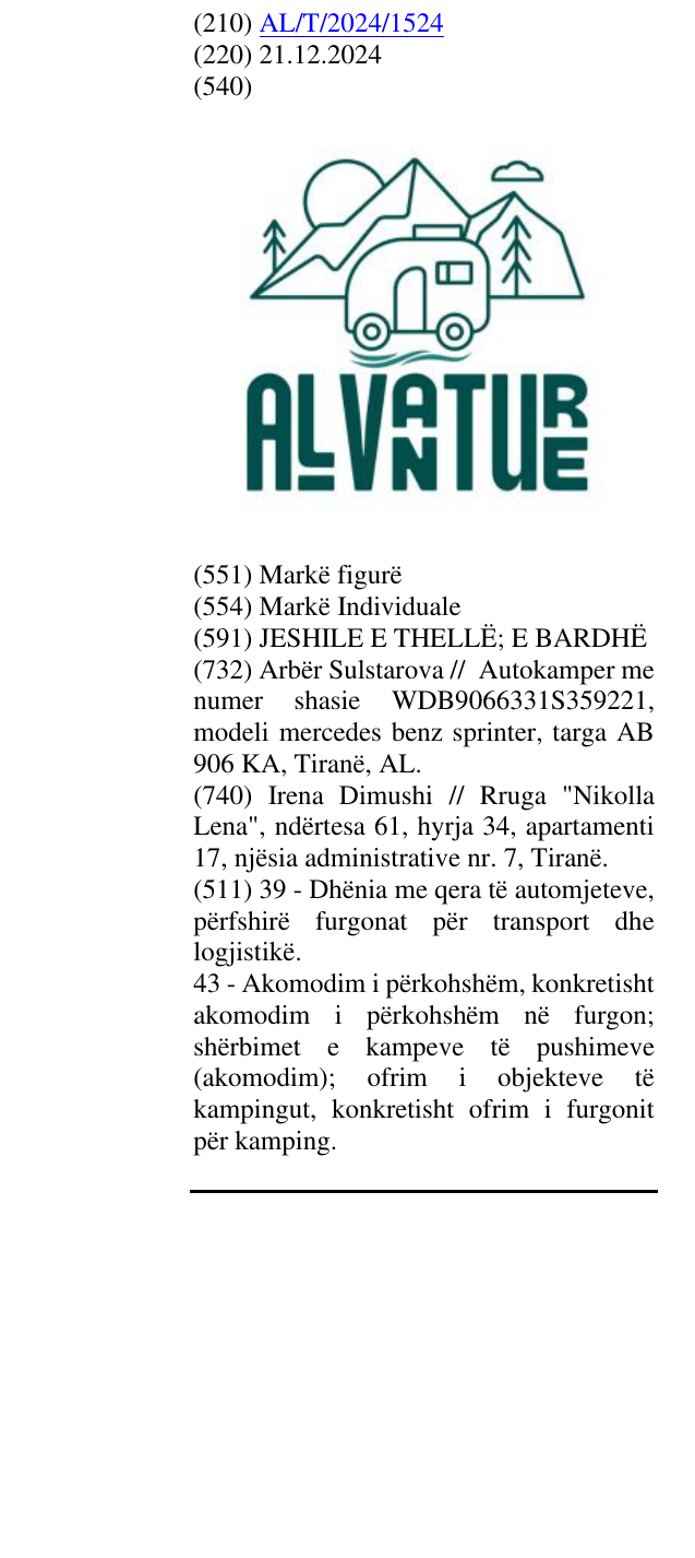 Zëri i markës ALVANTURE në buletin