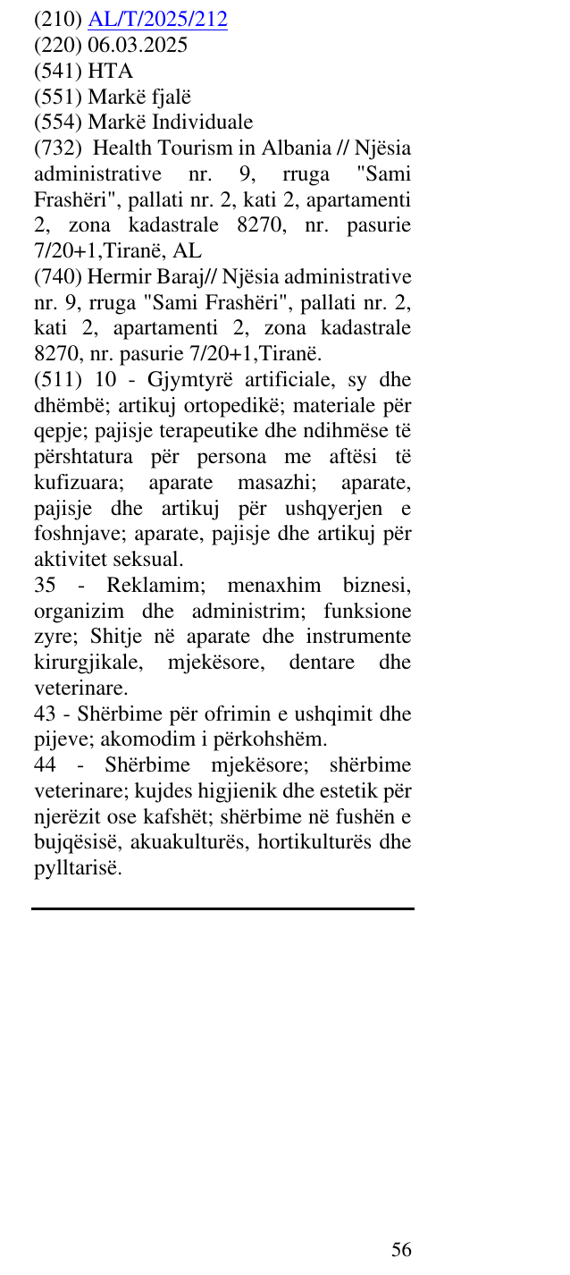 Zëri i markës HTA në buletin
