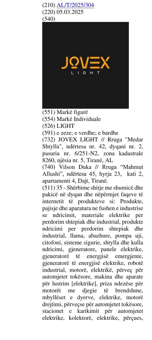 Zëri i markës LIGHT në buletin