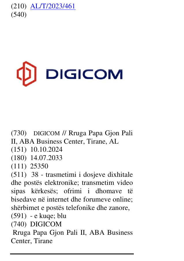 Zëri i markës DIGICOM në buletin