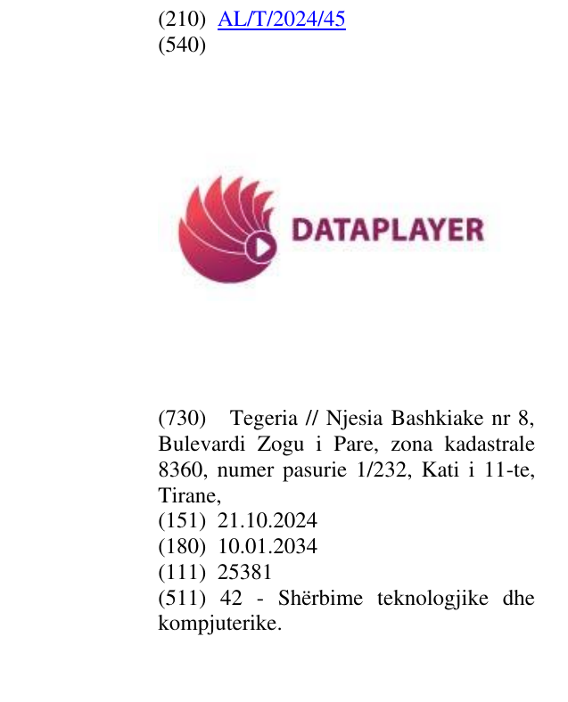 Zëri i markës Dataplayer në buletin