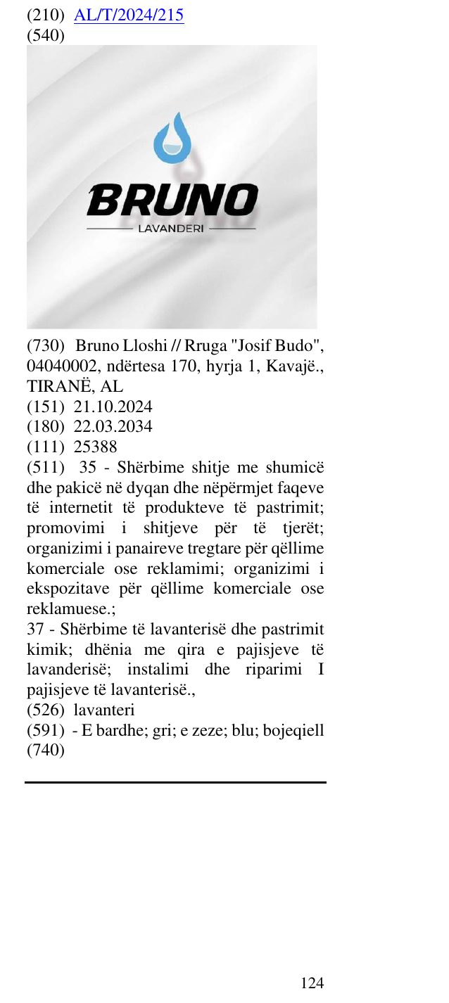 Zëri i markës lavanteri në buletin