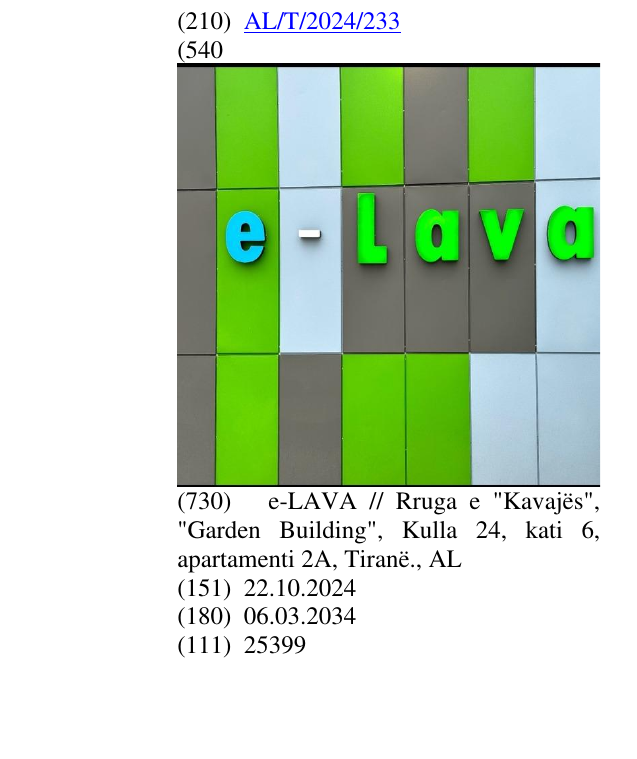 Zëri i markës Lava në buletin