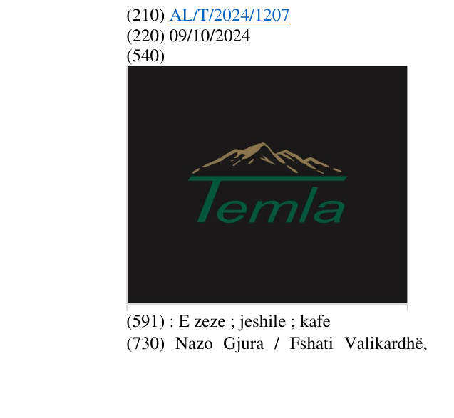 Zëri i markës TEMLA në buletin