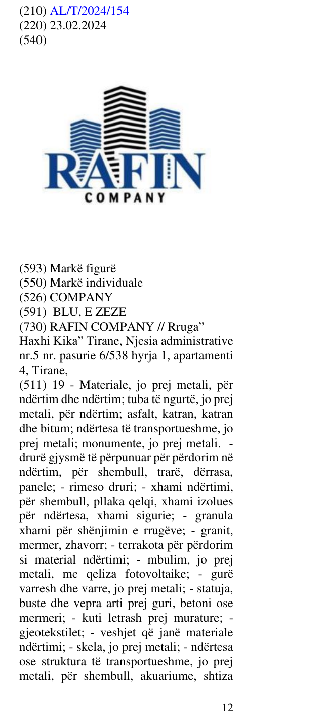 Zëri i markës COMPANY në buletin