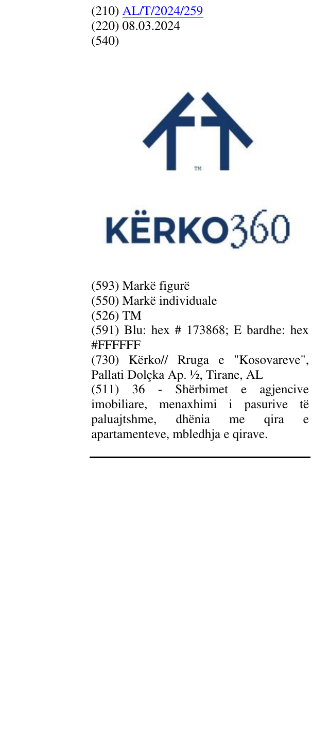 Zëri i markës TM në buletin