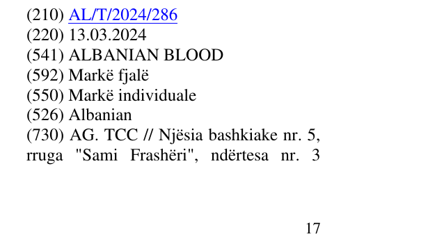 Zëri i markës Albanian në buletin