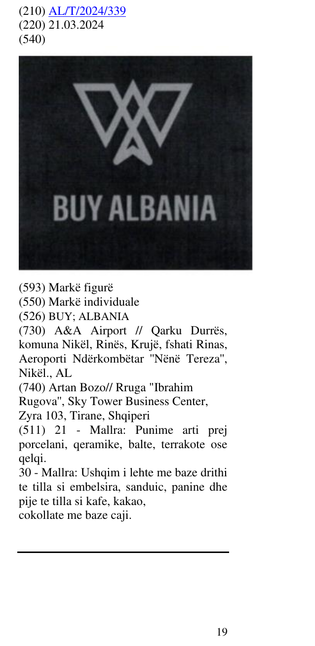 Zëri i markës BUY; ALBANIA në buletin