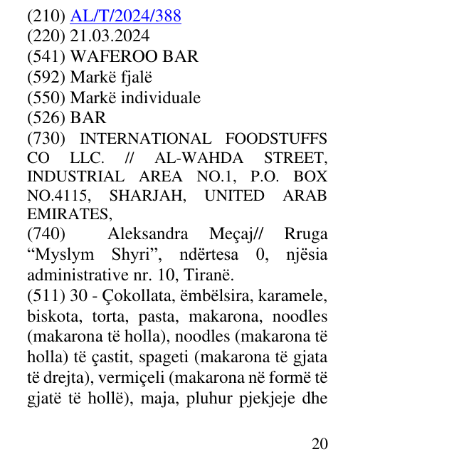 Zëri i markës BAR në buletin