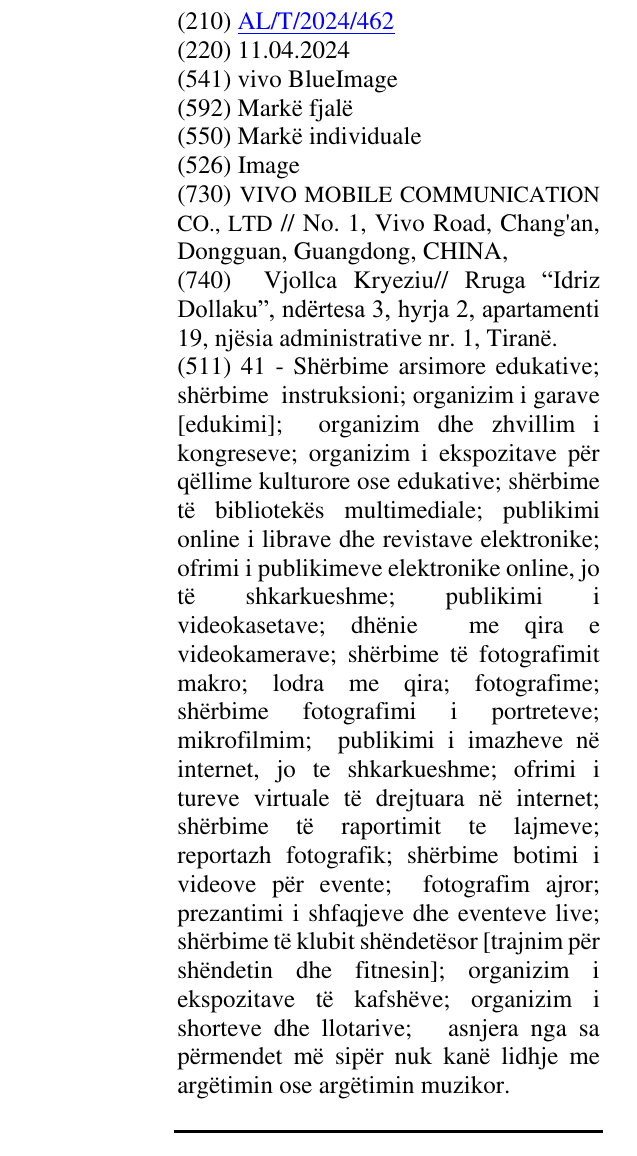 Zëri i markës Image në buletin