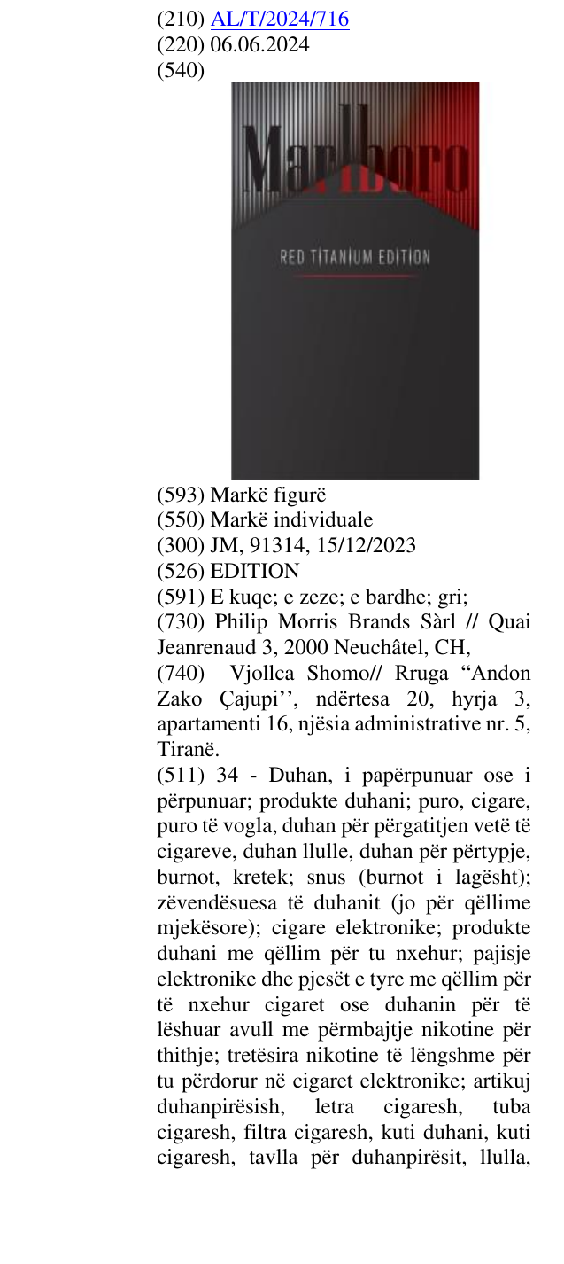 Zëri i markës EDITION në buletin