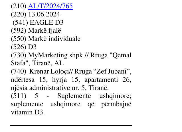 Zëri i markës D3 në buletin