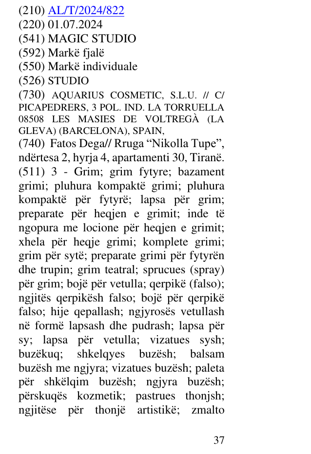 Zëri i markës STUDIO në buletin