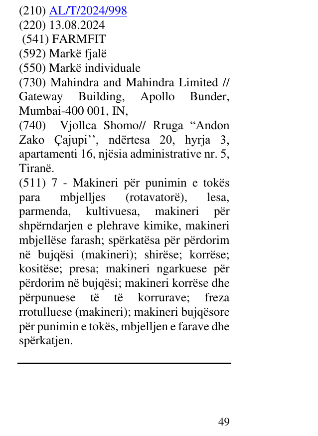 Zëri i markës FARMFIT në buletin