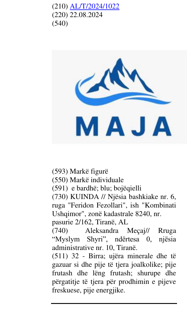 Zëri i markës MAJA në buletin