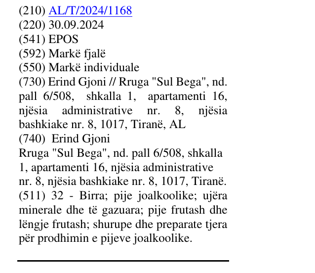 Zëri i markës EPOS në buletin