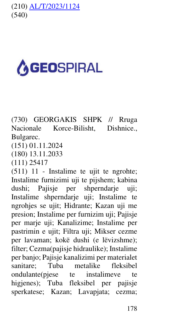 Zëri i markës GEOSPIRAL në buletin