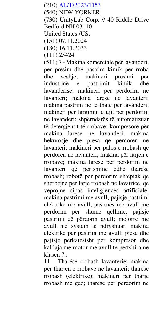 Zëri i markës NEW YORKER në buletin