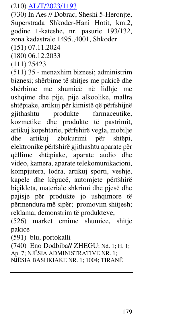 Zëri i markës market cmime shumice, shitje pakice në buletin
