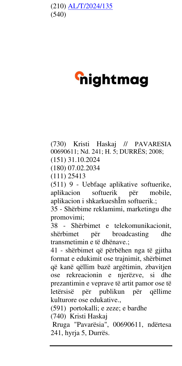 Zëri i markës NIGHTMAG në buletin