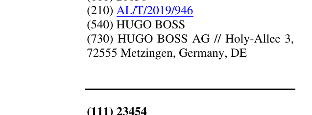 Zëri i markës HUGO BOSS në buletin