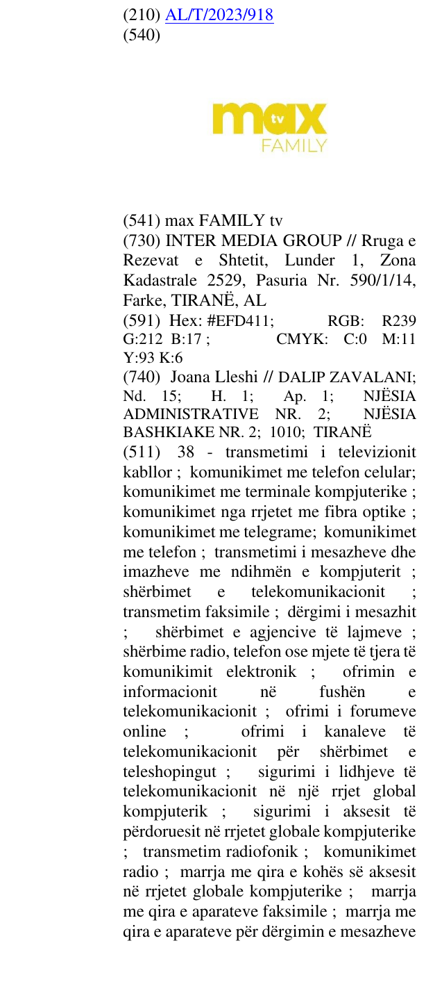 Zëri i markës max FAMILY tv në buletin