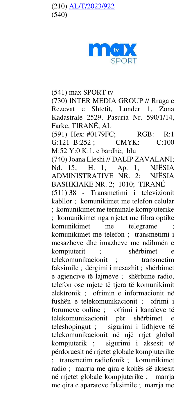 Zëri i markës max SPORT tv në buletin