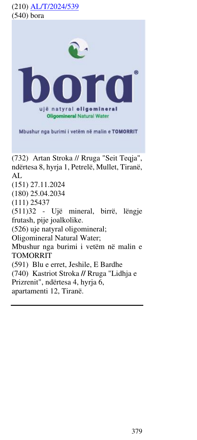 Zëri i markës bora në buletin