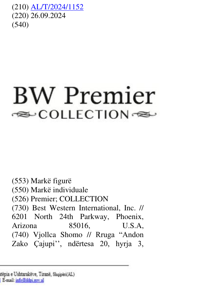 Zëri i markës Premier; COLLECTION në buletin