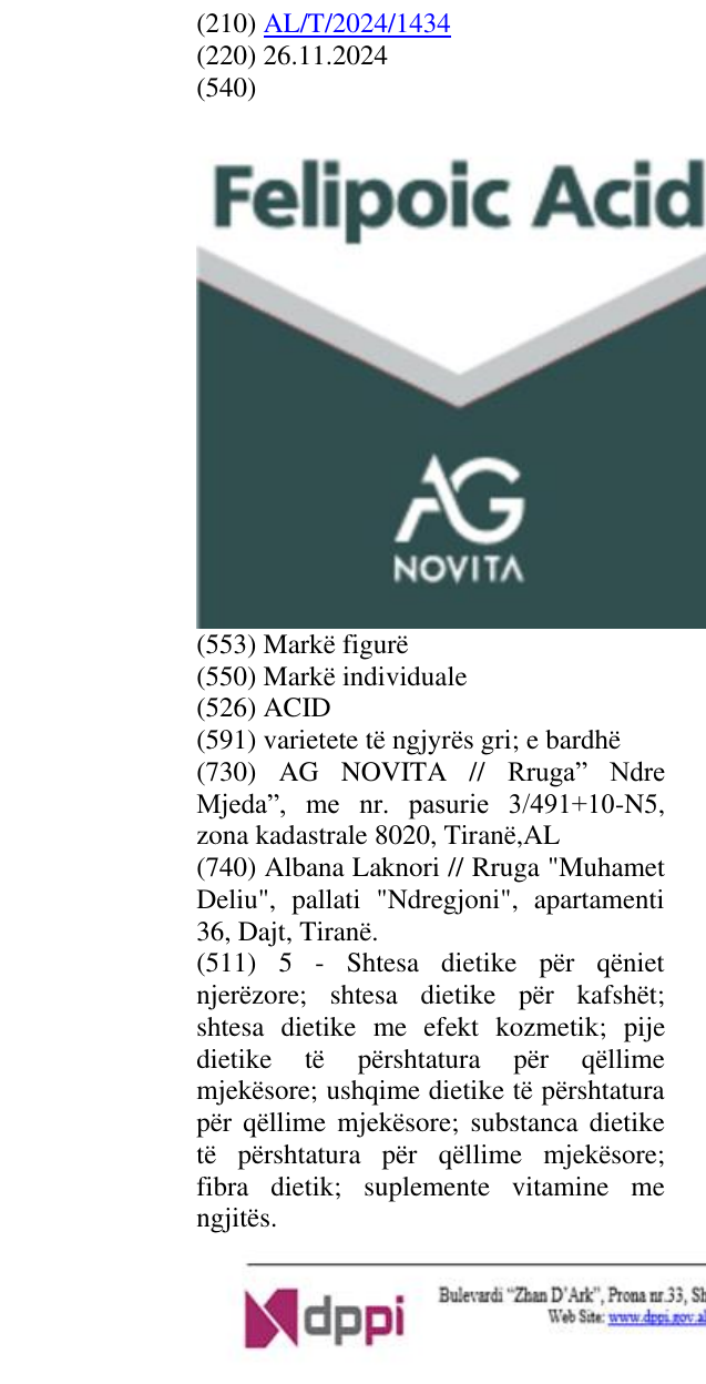Zëri i markës ACID në buletin