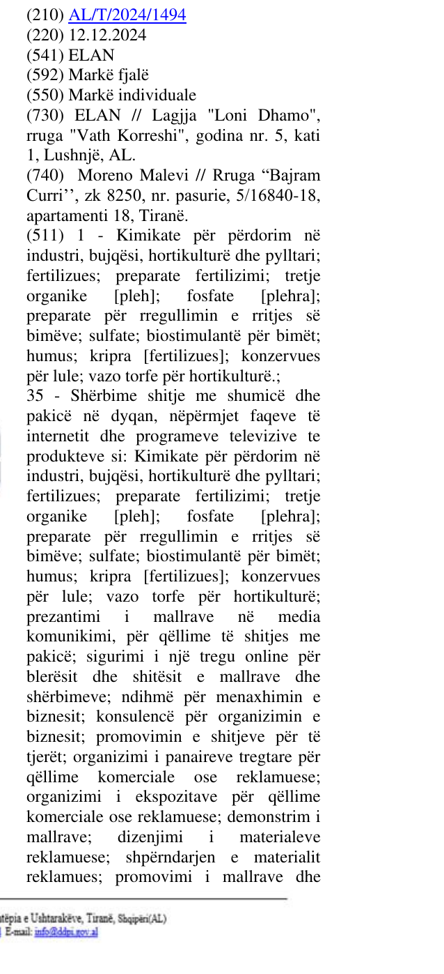 Zëri i markës ELAN në buletin