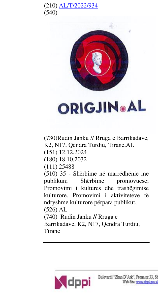 Zëri i markës AL në buletin