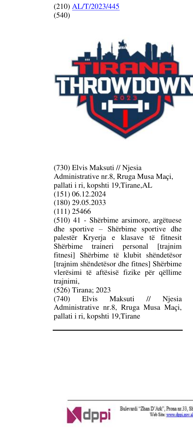 Zëri i markës Tirana; 2023 në buletin