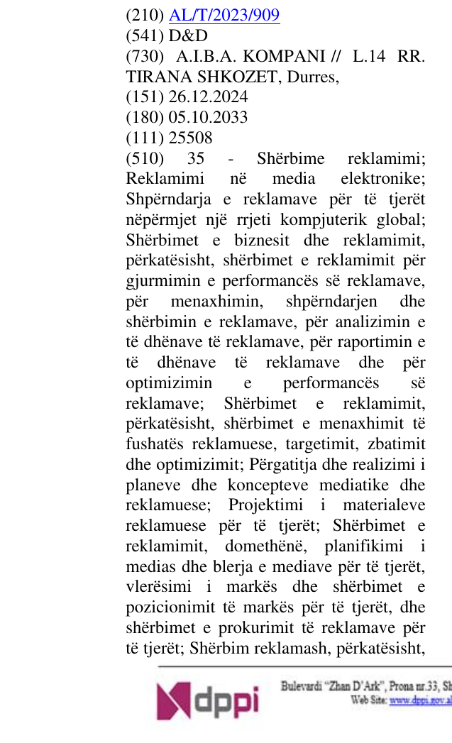 Zëri i markës D&D në buletin