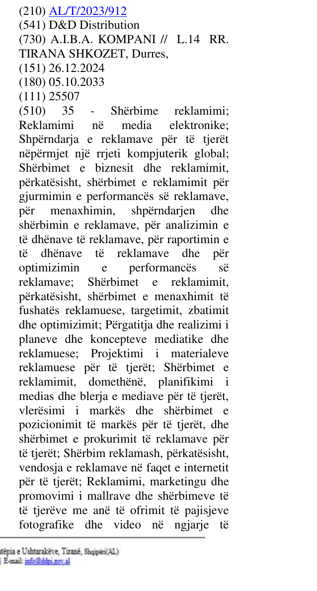 Zëri i markës Distribution në buletin