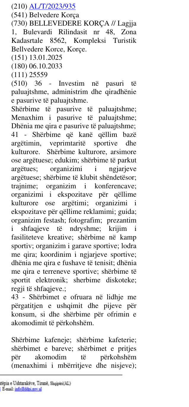 Zëri i markës Korça në buletin