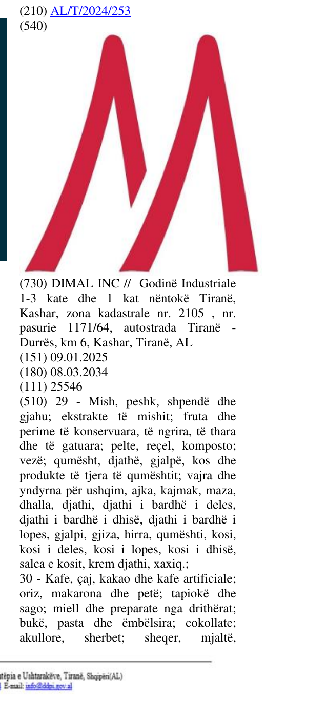 Zëri i markës M në buletin