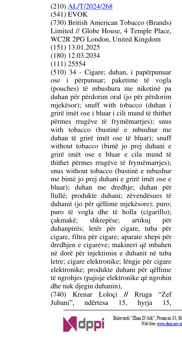 Zëri i markës EVOK në buletin