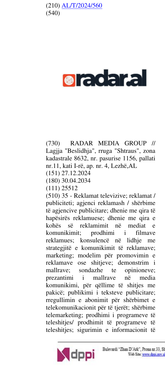 Zëri i markës al në buletin